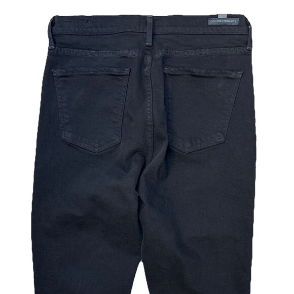 Citizens of Humanity Olivia Crop High Rise Slim Black Jeans Size 28 Button Fly - Picture 4 of 12